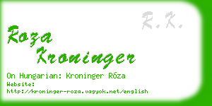 roza kroninger business card