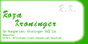 roza kroninger business card
